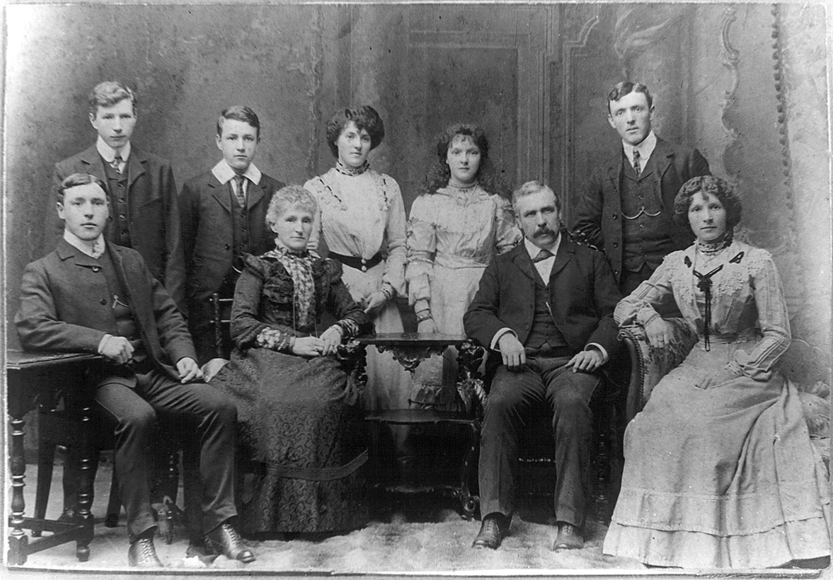 The Adams family, Belfast, c. 1900. William Adams, founder of the dynasty (!) is second from right, front row.